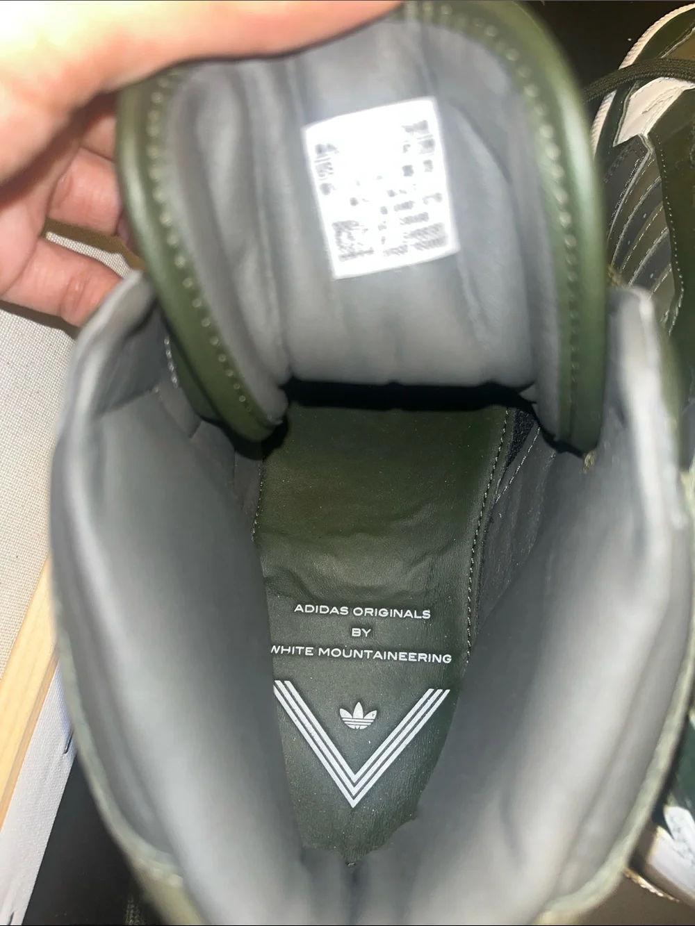 Men's High-Top Sneakers in Olive Green and White